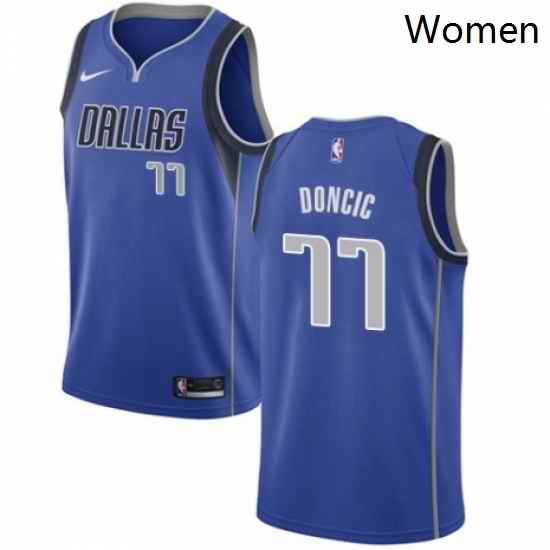 Womens Nike Dallas Mavericks 77 Luka Doncic Swingman Royal Blue Road NBA Jersey Icon Edition